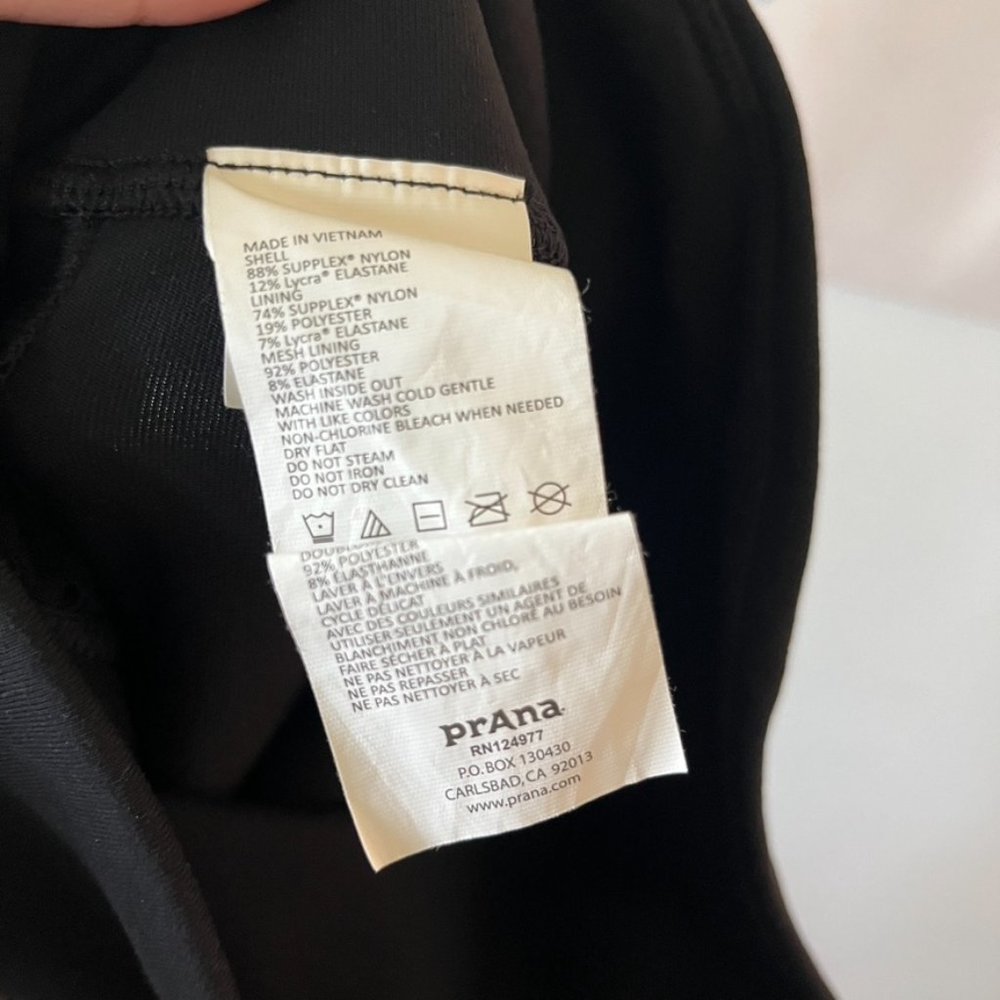 Prana Leggings‎ Black Eyelet Detail Pull On Waistband Pocket Mid Rise Size XS - Picture 8 of 11